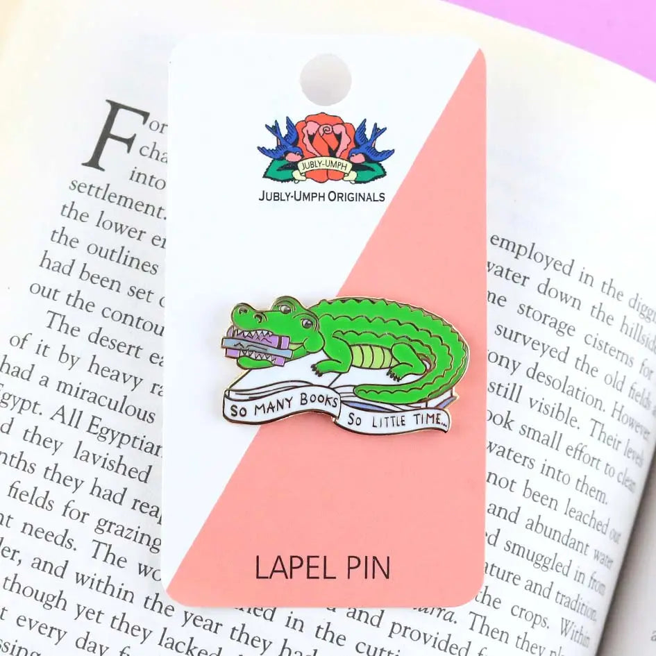 Jubly-Umph Pin - So Many Books on card