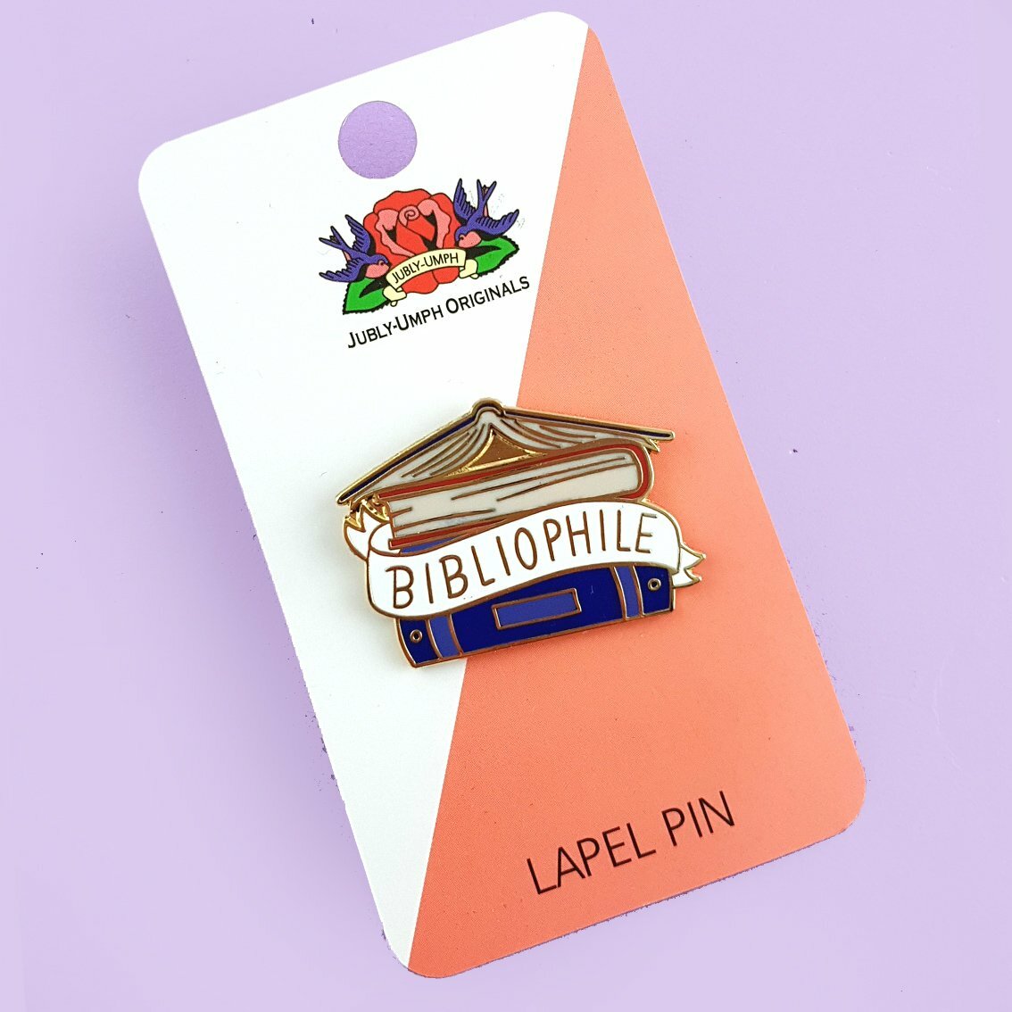 Jubly-Umph Pin - Bibliophile on card