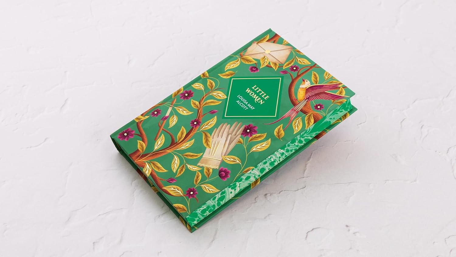 Decorative boook with floral design on a white background