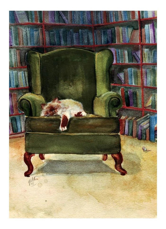 Library Cat Card by Sarah Mac